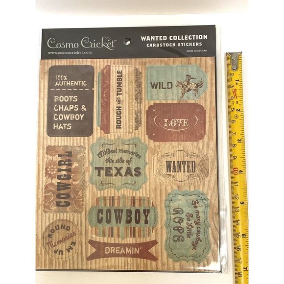 Lot Of 4 Cosmo Cricket Cardstock Stickers Jitterbug, Storybook, Souvenir, Wanted - Picture 4 of 5